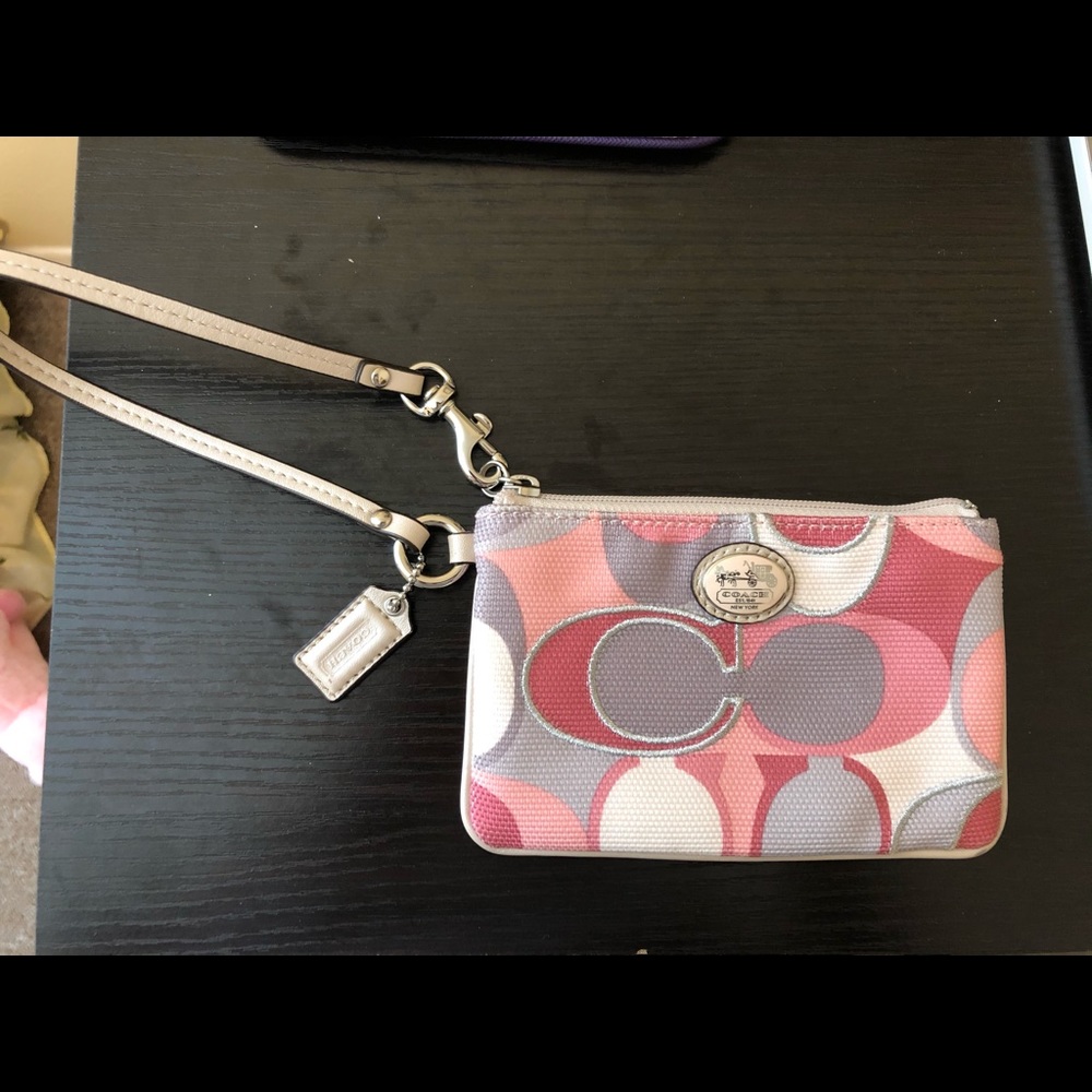 COACH small pink wristlet